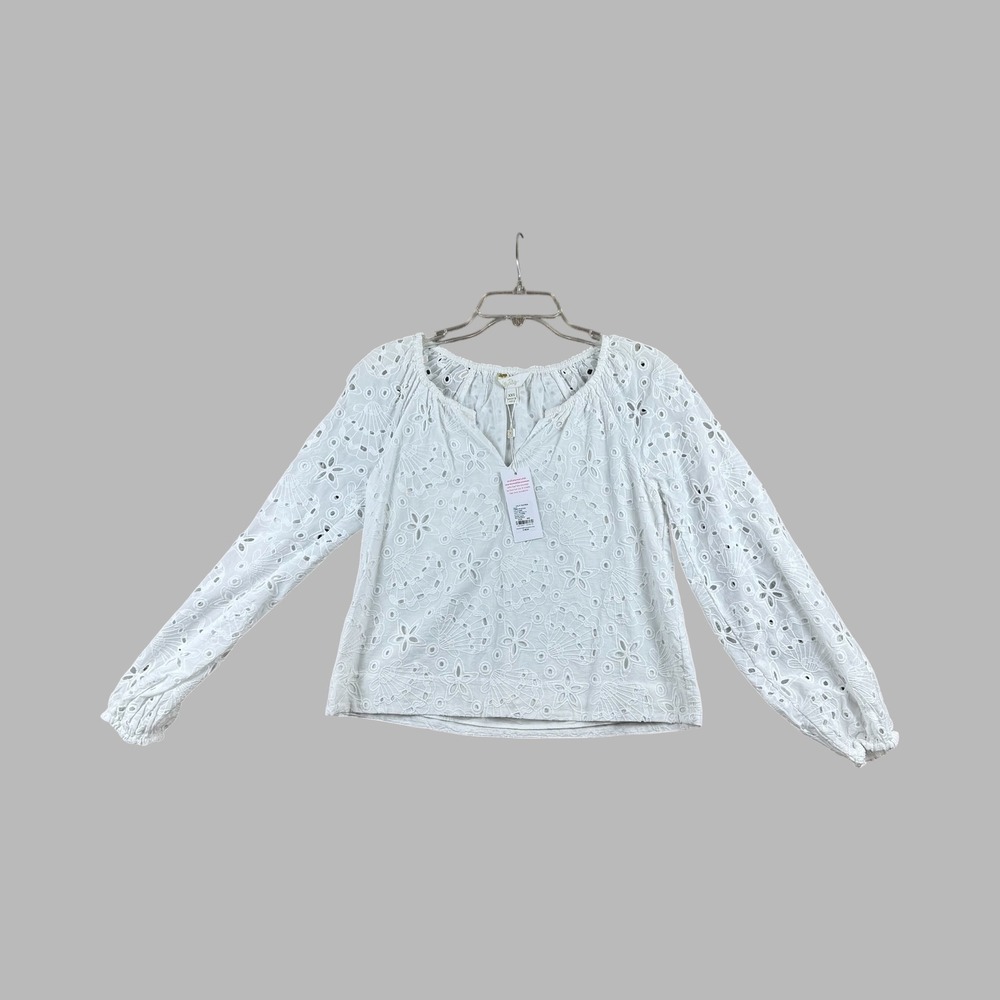 Lilly Pulitzer Maisha Eyelet Top Resort White Sealife Shells 016065 XXS NEW